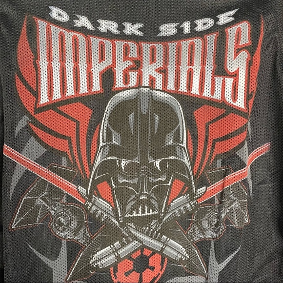 Star Wars Dark Side Imperials Darth Vader Jersey Small S Black Red Mesh Empire - Picture 5 of 11